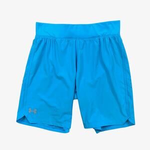 Under Armour Shorts Men Medium Water Blue Speedpocket Fitted Brief Lined Running